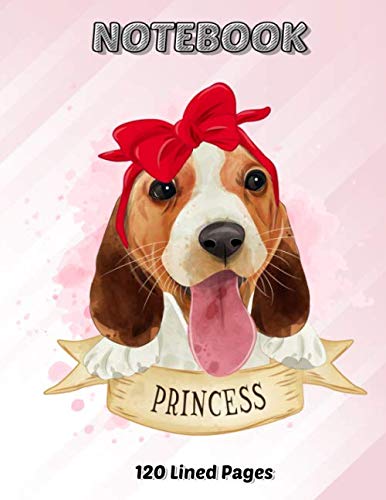 Notebook : Journal Lined Book - Beautiful Cute Dog Animals book - 120 Pages - Large (8.5" x 11" / 21.59 cm x 27.94 cm) Books