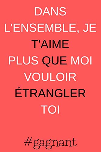 Dans l'ensemble, je t'aime plus que je ne veux t'étrangler: Cahier de bonne Saint Valentin, agenda, Journal, 100 pages, cahier de papier ligné, cadeau de Saint Valentin book