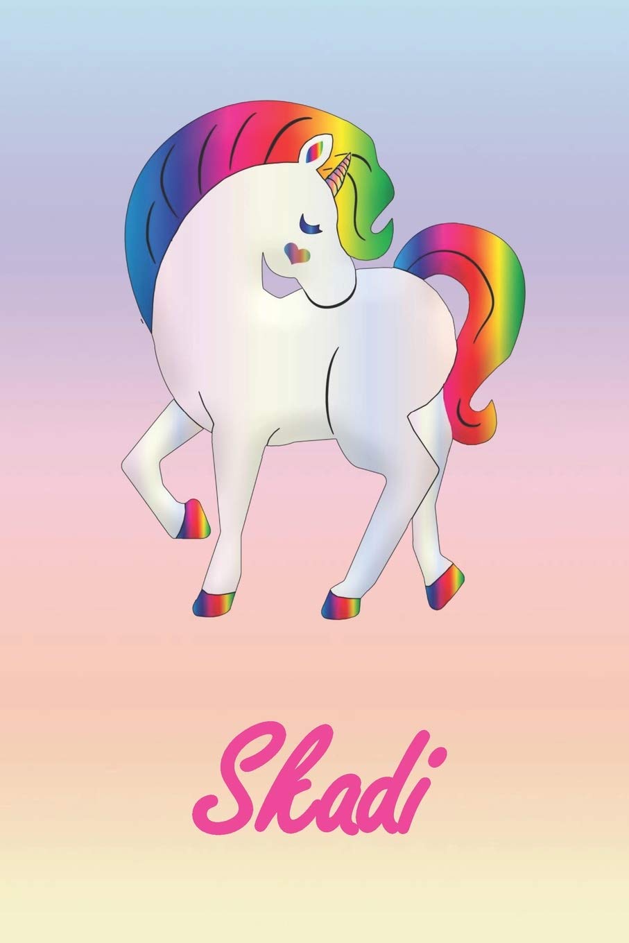 Skadi: Personalisiertes | individualisiertes Einhorn Notizbuch / persönliches Tagebuch / Schreibheft / Logbuch / Planer / Vokabelheft / Notizen - 6 x ... Seiten mit Datumslinie, glänzendes Cover. Fairy Tales & Legends