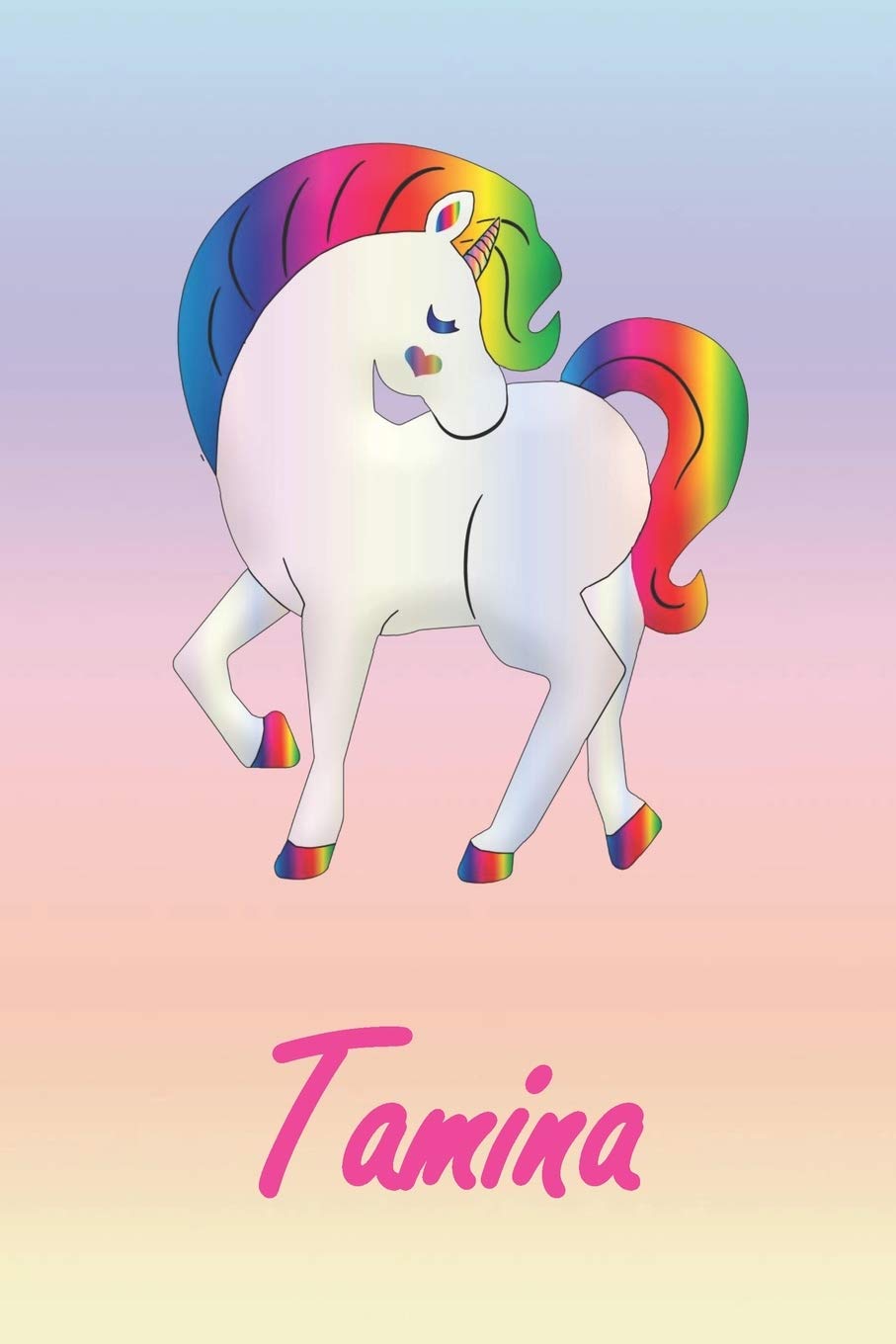 Tamina: Personalisiertes | individualisiertes Einhorn Notizbuch / persönliches Tagebuch / Schreibheft / Logbuch / Planer / Vokabelheft / Notizen - 6 x ... Seiten mit Datumslinie, glänzendes Cover. Fairy Tales & Legends