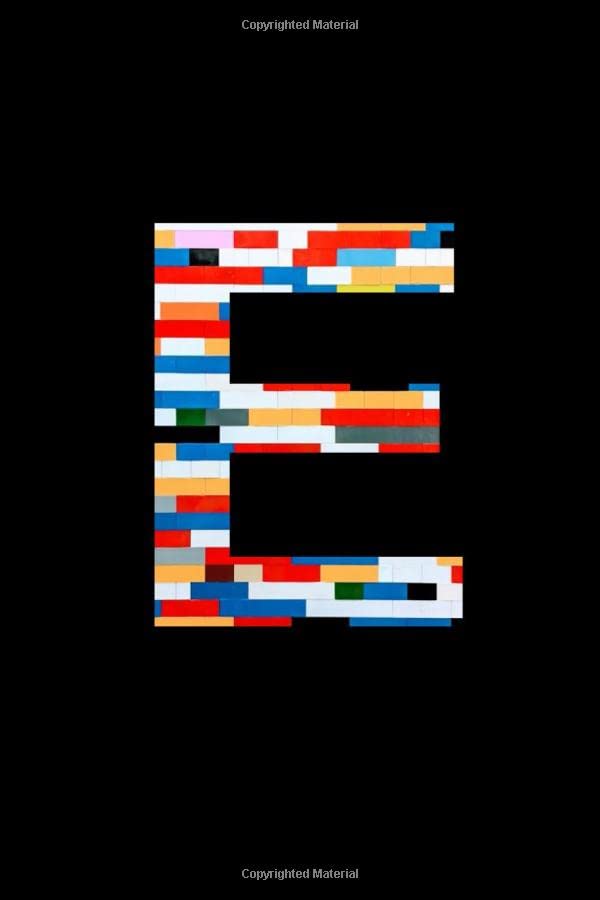 E: Blocks Letters Monogram Initial Journal (6 x 9 in) 110 Lined lines Pages Journal for gift children: Personalized Color Block Letter like toys ... school frends , funny gift for men, for kids book