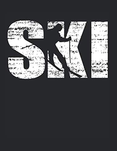 Ski: 8.5 x 11 (A4) Dotted Dot Grid Notebook - Distressed Look Skiing Journal Gift For Skiers (108 Pages) Books