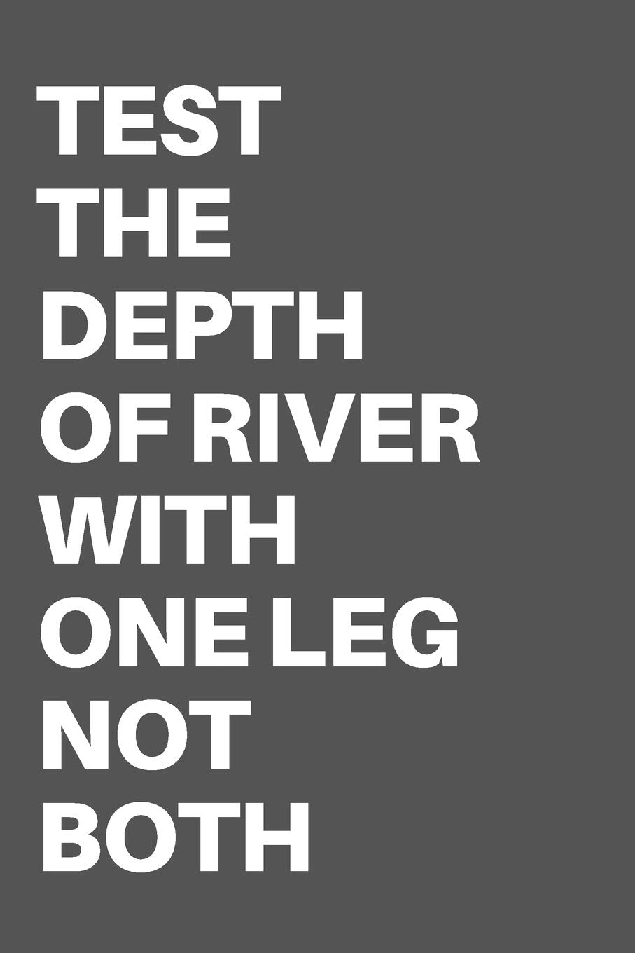 TEST THE DEPTH OF RIVER WITH ONE LEG NOT BOTH: Motivational Quote Notebook/Journal For 120 Pages of 6"x19" Lined Business, Finance & Career