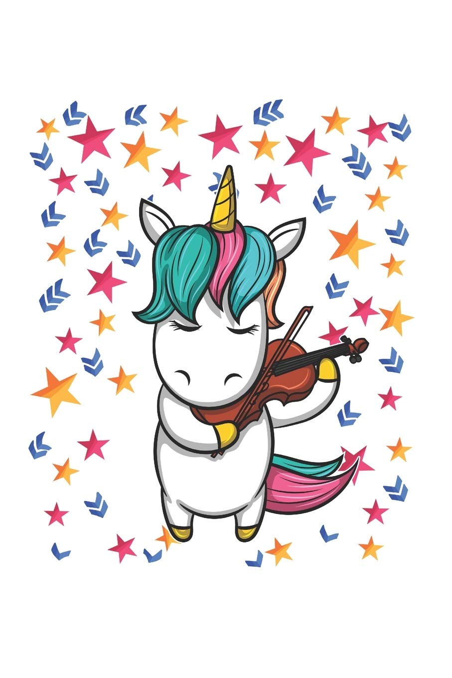 Stars Violine Music Unicorn Notebook: Graph Paper 1cm Journal 6x9 - 120 Pages Books