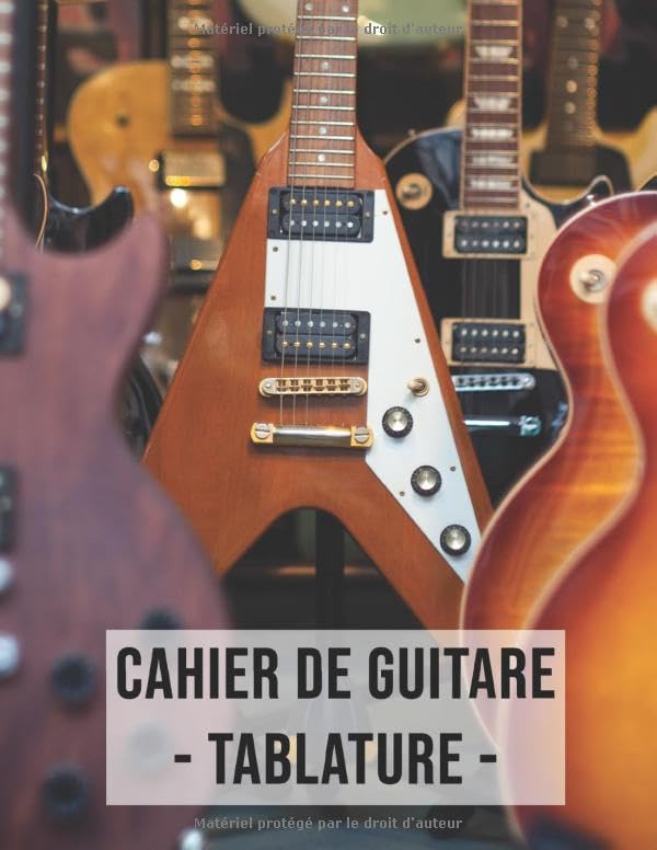 Cahier de Guitare - Tablatures -: Carnet de Note pour joueur de Poker | 140 pages, 21,6 cm x 27,9 cm | Idée de cadeau pour guitariste book