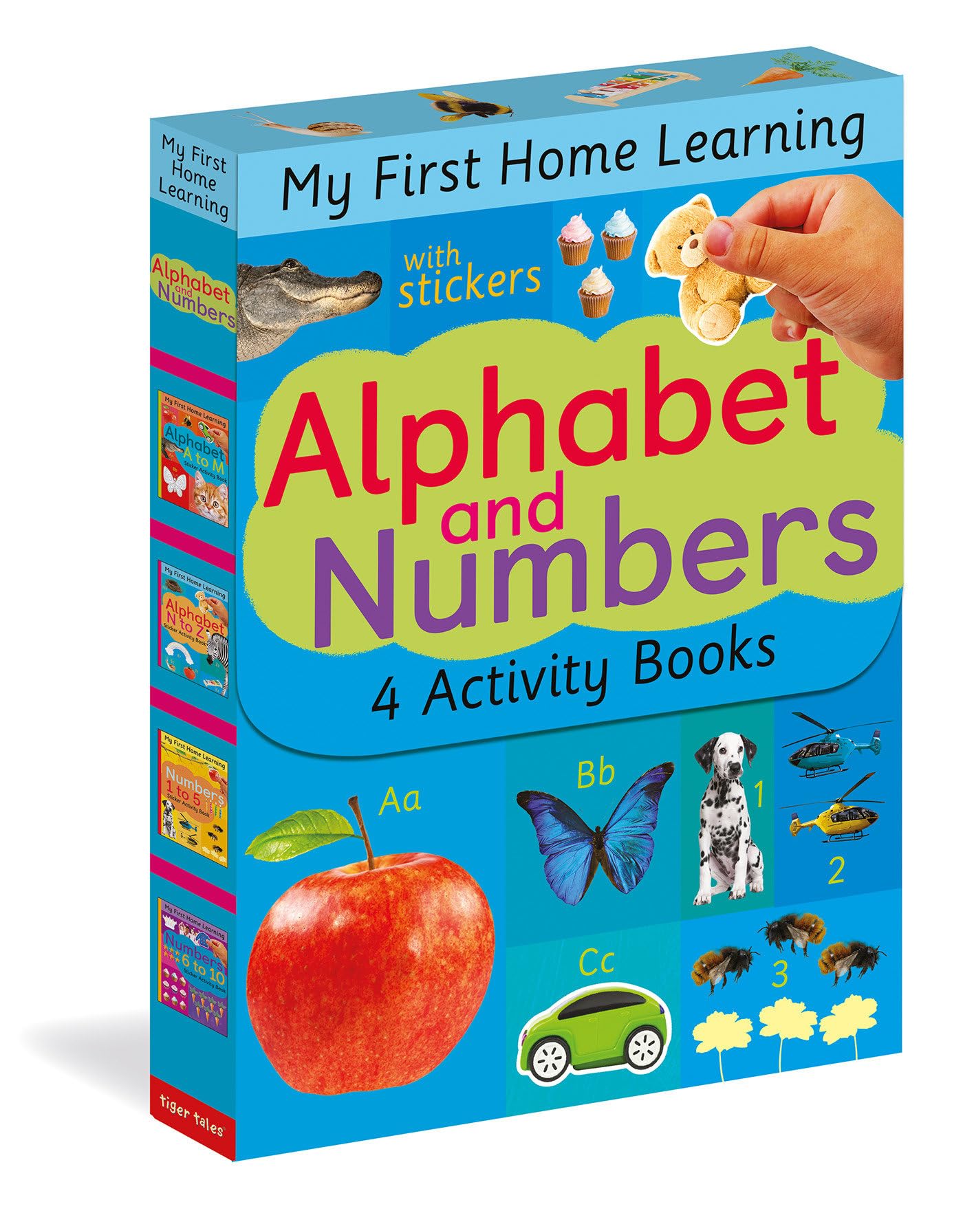 Alphabet and Numbers: 4 Activity Book Boxed Set with Stickers: Alphabet A to M; Alphabet N to Z; Numbers 1 to 5; Numbers 6 to 10 (My First Home Learning) Non-fiction