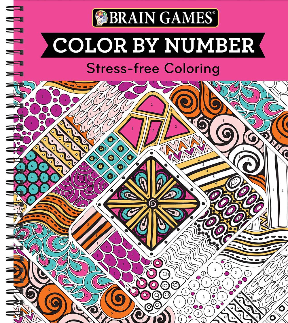 Brain Games - Color by Number: Stress-Free Coloring (Pink) Leisure & Fun