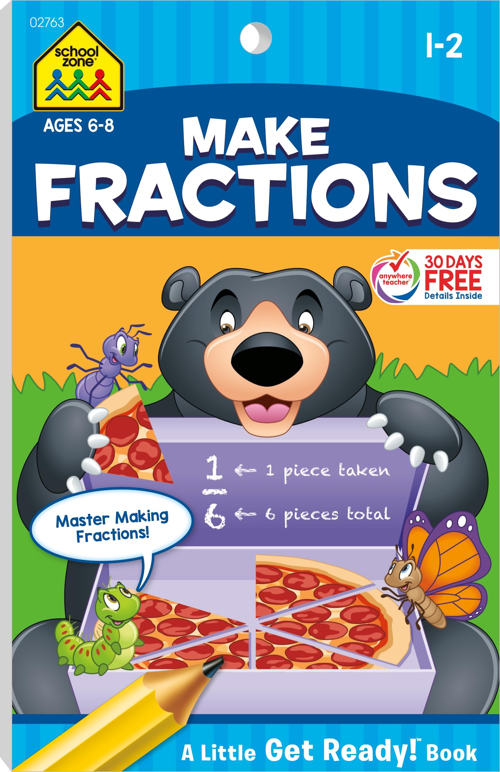 School Zone - Make Fractions Workbook - Ages 6 to 8, 1st Grade, 2nd Grade, Activity Pad, Math, Shapes, Basic Fractions, Problem-Solving, and More (School Zone Little Get Ready!™ Book Series) Children's books