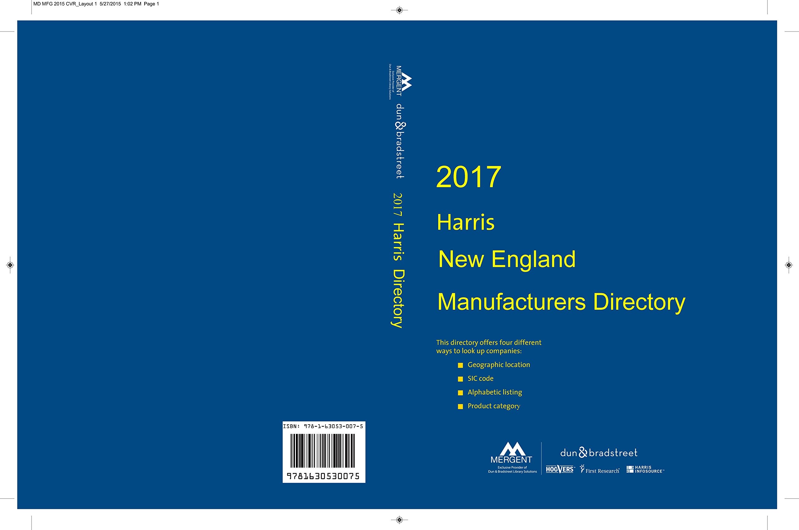 Harris New England Manufacturers Directory 2017 Business, Finance & Career