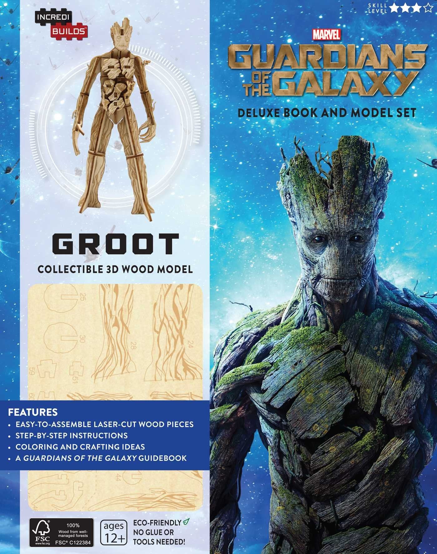 INCREDIBUILDS: MARVEL: GUARDIANS OF THE GALAXY GROOT DELUXE BOOK AND MODEL SET Manga