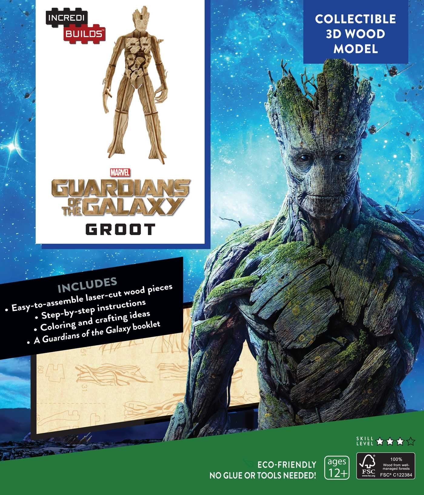 INCREDIBUILDS: MARVEL: GUARDIANS OF THE GALAXY GROOT 3D WOOD MODEL Media & Communication