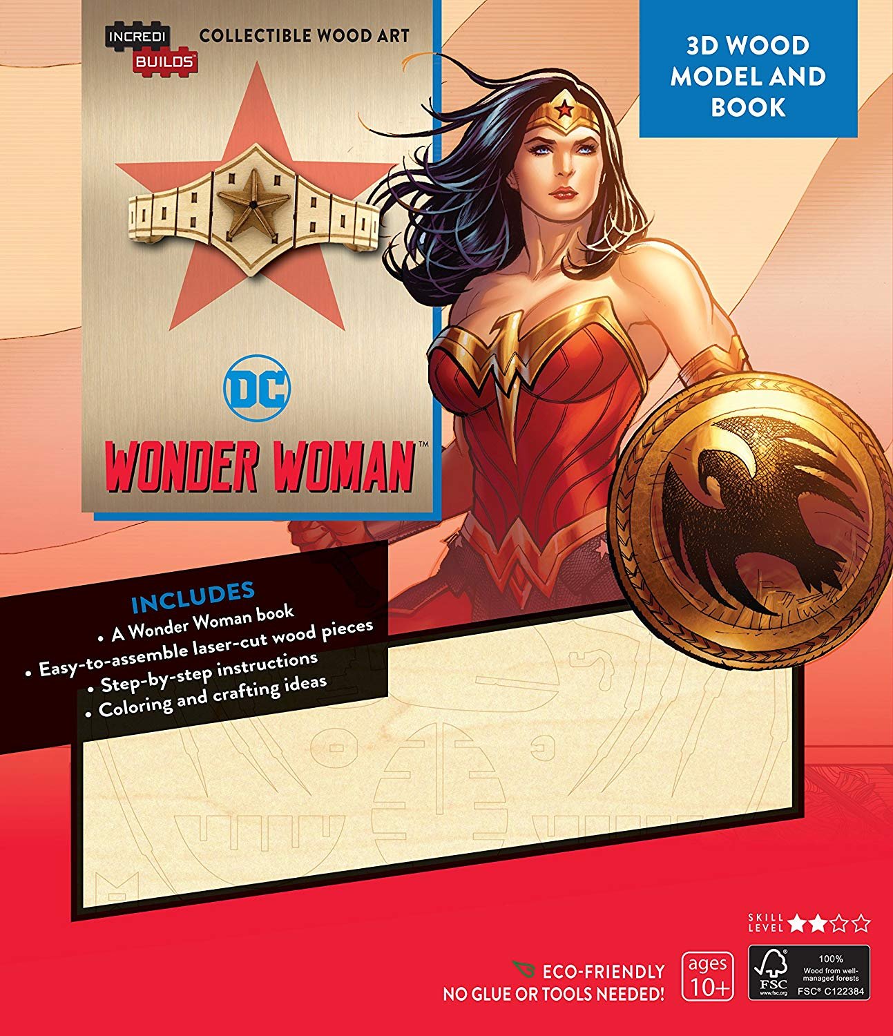 IncrediBuilds: DC Comics: Wonder Woman 3D Wood Model and Book Living & Furnishing