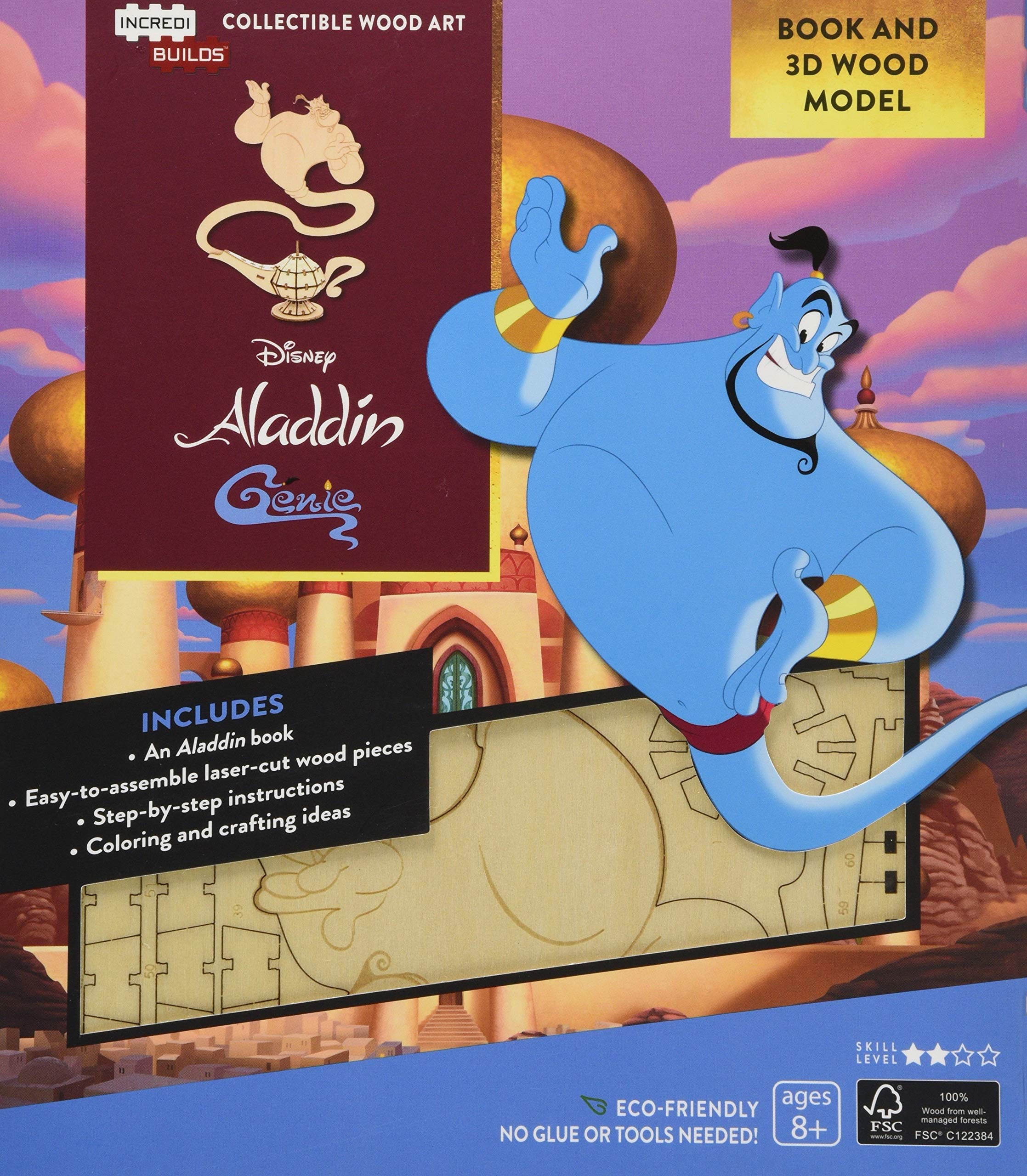 IncrediBuilds Disney's Aladdin: Genie Book and 3D Wood Model Living & Furnishing