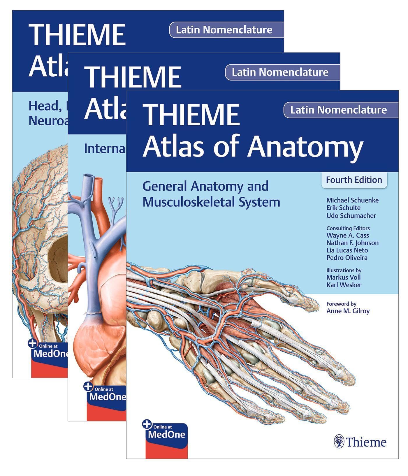 THIEME Atlas of Anatomy, Latin Nomenclature, Three Volume Set, Fourth Edition Medicine