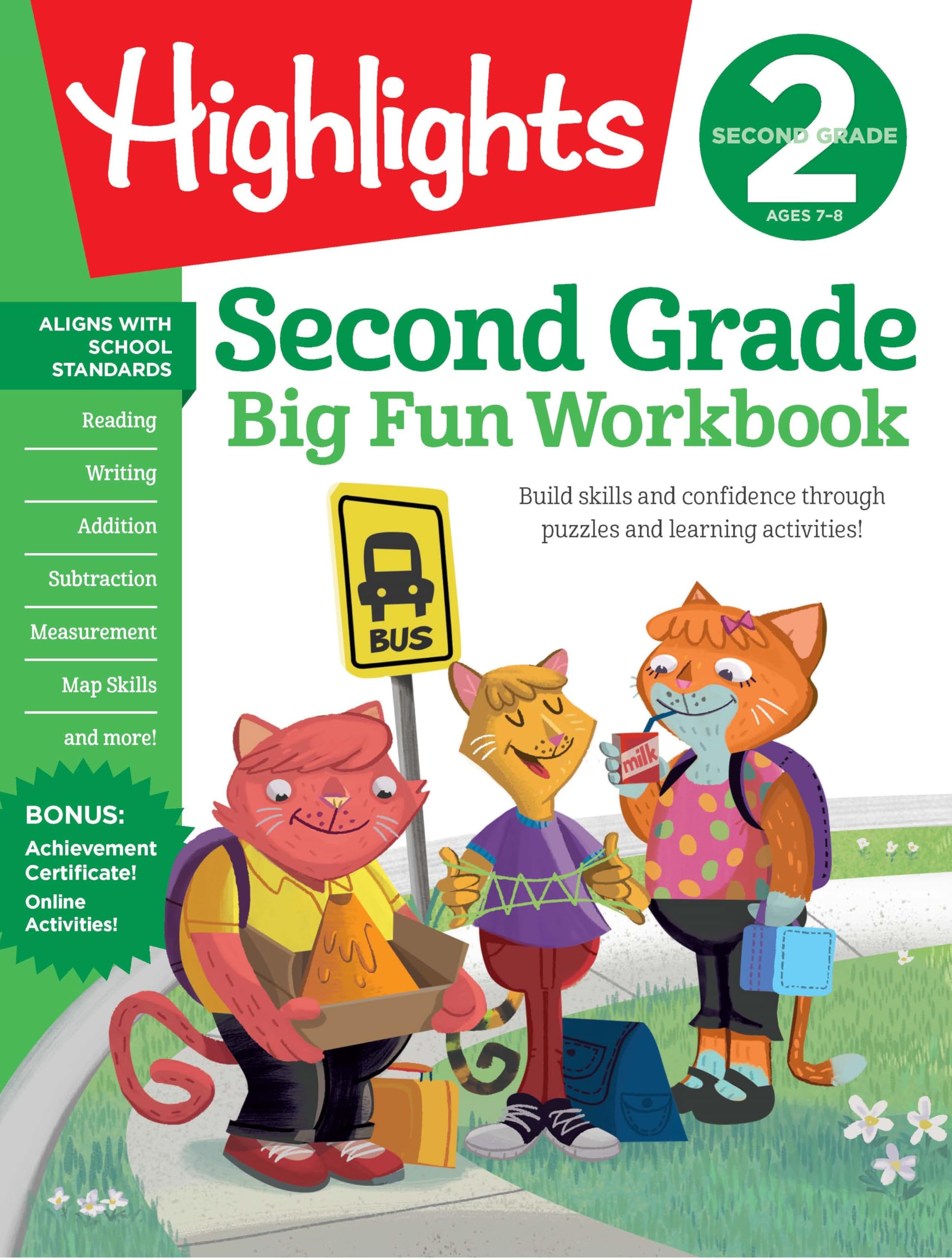 Second Grade Big Fun Workbook: 256 Pages of Puzzle-Based Practice in Math, Reading, Science and More, a Fun Second Grade Workbook for Kids to Build ... (Highlights Big Fun Activity Workbooks) Study Guides