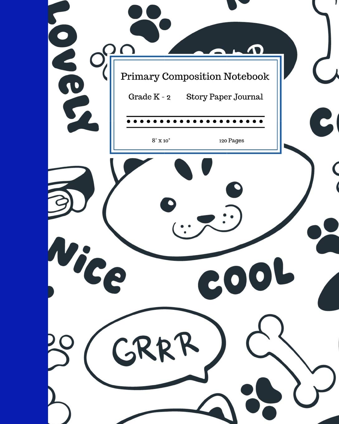 Wide Ruled Notebook Dog Composition Book: Cute Little Puppies Themed Workbook for Adults and Kids. 8" x 10" 120 Pages. Media & Communication