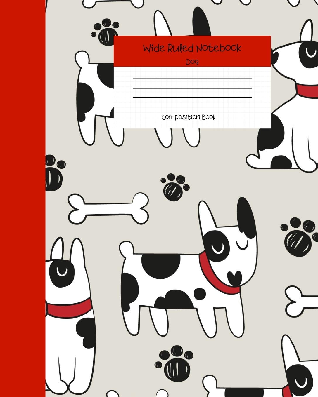 Wide Ruled Notebook Dog Composition Book: Cute Little Puppies Themed Workbook for Adults and Kids. 8" x 10" 120 Pages. Media & Communication