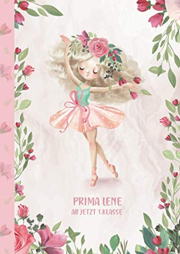 Prima Lene - ab jetzt 1.Klasse: Ballerina Ballet Schreiblernheft und Malbuch A4 110 Seiten, Geschenk für Mädchen zur Einschulung und zum Buchstaben schreiben lernen Film, Art & Culture