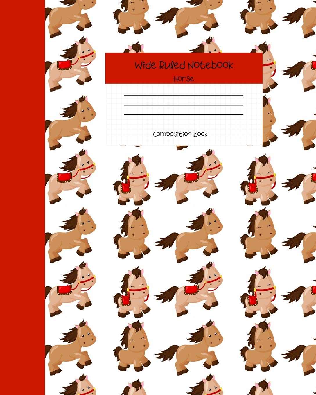 Wide Ruled Horse Notebook Composition Book: Lined Workbook for Teens Kids Back to School College and Journaling. 8" x 10" 120 Pages. Vol 3 Media & Communication