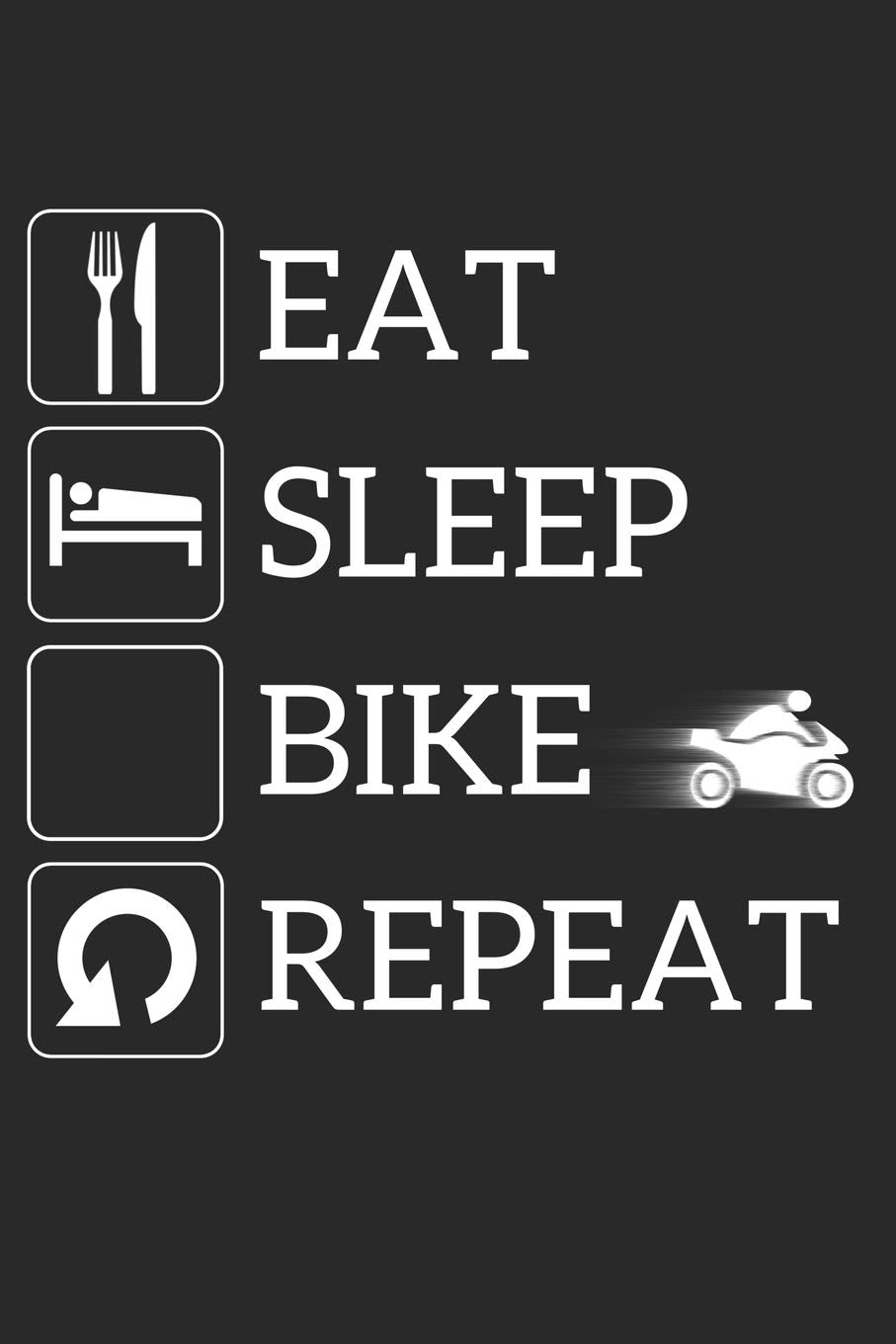 Grand Fantasy Designs - Notes: Eat Sleep Bike Repeat Rennmaschine - Monatsplaner 15,24 x 22,86 Books