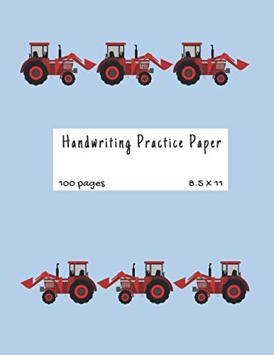 Handwriting Practice Paper: Notebook Primary Ruled With Dotted Midline, Tractor Composition Book for Kids from Kindergarten to 3rd Grade (8.5" x 11" 100 pages) Study Guides