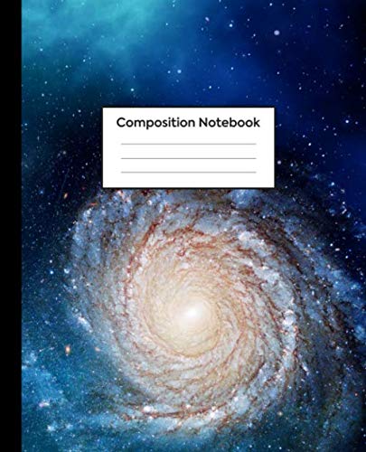 Composition Notebook: Wide Rule, Deep Space Blue Spiral Galaxy - Journal for Girls and Boys, Kids, School, Students and Teachers - 7.5 x 9.25, 100 Wide Ruled Pages Natural Sciences