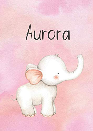 Aurora: DIN A4 • Blanko 100 Seiten • Individueller Kalender • Personalisiertes Malbuch • Vornamen Notizbuch • Notizblock Pink • Rosa Kinderbuch • Jugendbuch • Namensbuch • Malblock mit Name Tiptoi & Games