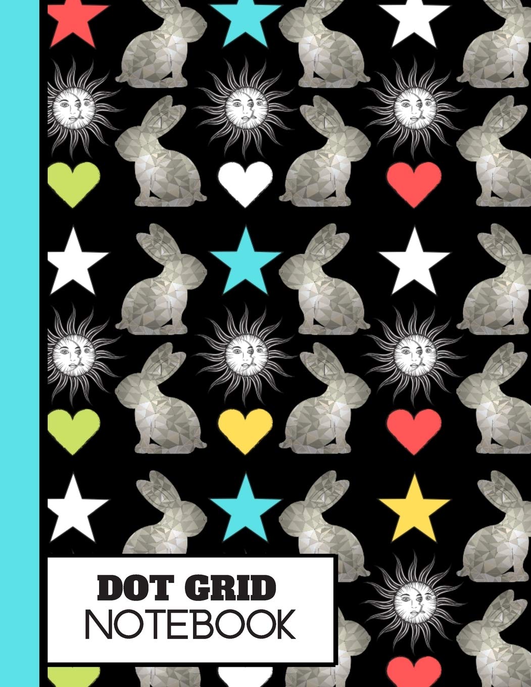 DOT GRID NOTEBOOK: Midnight Wild Rabbit Sun Moon Print - Rabbit Dot Grid Notebook for Girls, Students and Women Religion & Esotericism