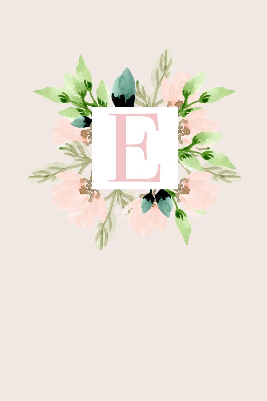 E: 110 College-Ruled Pages (6 x 9) | Monogram Journal and Notebook with a Classic Light Pink Background of Vintage Floral Roses and Peonies in a ... Journal | Monogramed Composition Notebook Non-fiction