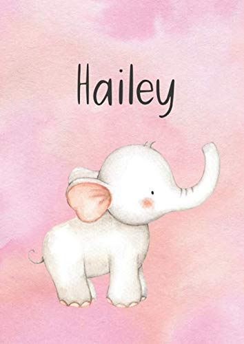 Hailey: DIN A4 • Blanko 100 Seiten • Personalisiertes Malbuch • Individueller Kalender • Malblock mit Name • Vornamen Notizbuch • Notizblock Pink • Rosa Kinderbuch • Jugendbuch • Namensbuch Tiptoi & Games