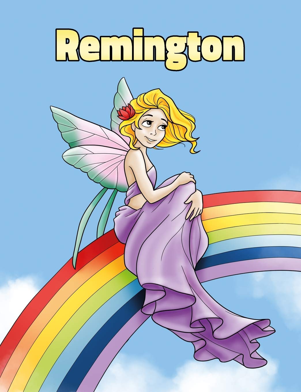 Remington: Personalized Composition Notebook – Wide Ruled (Lined) Journal. Rainbow Fairy Cartoon Cover. For Grade Students, Elementary, Primary, Middle School, Writing and Journaling Education & Training