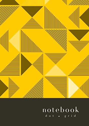 Dot Grid Notebook: A4 Large Blank Dotted Journal with Numbered Pages | 5mm Dot Space | Geometric Triangle Cover Design | Yellow Media & Communication