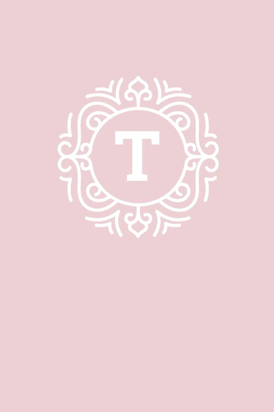 T: 110 College-Ruled Pages (6 x 9) | Monogram Journal and Notebook with a Light Pink Background and Simple Vintage Elegant Design | Personalized ... Journal | Monogramed Composition Notebook Non-fiction