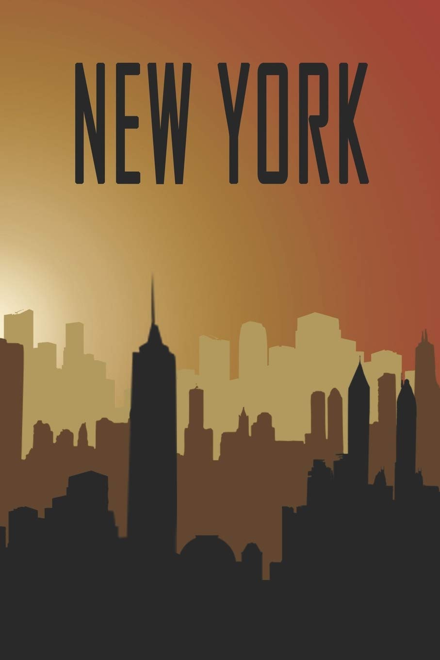 New York: Städtetrip und Reisetagebuch, Notizbuch oder Urlaubsplaner mit Platz auf 120 weißen linierten Dot Line Seiten zum Eintragen von Sprüchen, ... Fotos. Mit Sonnenuntergangsmotiv und Skyline Books