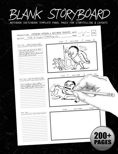 Blank Storyboard: Notebook Sketchbook Template Panel Pages for Storytelling & Layouts with 16:9 Story Board Frames on 8.5"x11" Book: 200+ Pages for ... (Professional Storyboard Notebooks, Band 2) Film, Art & Culture