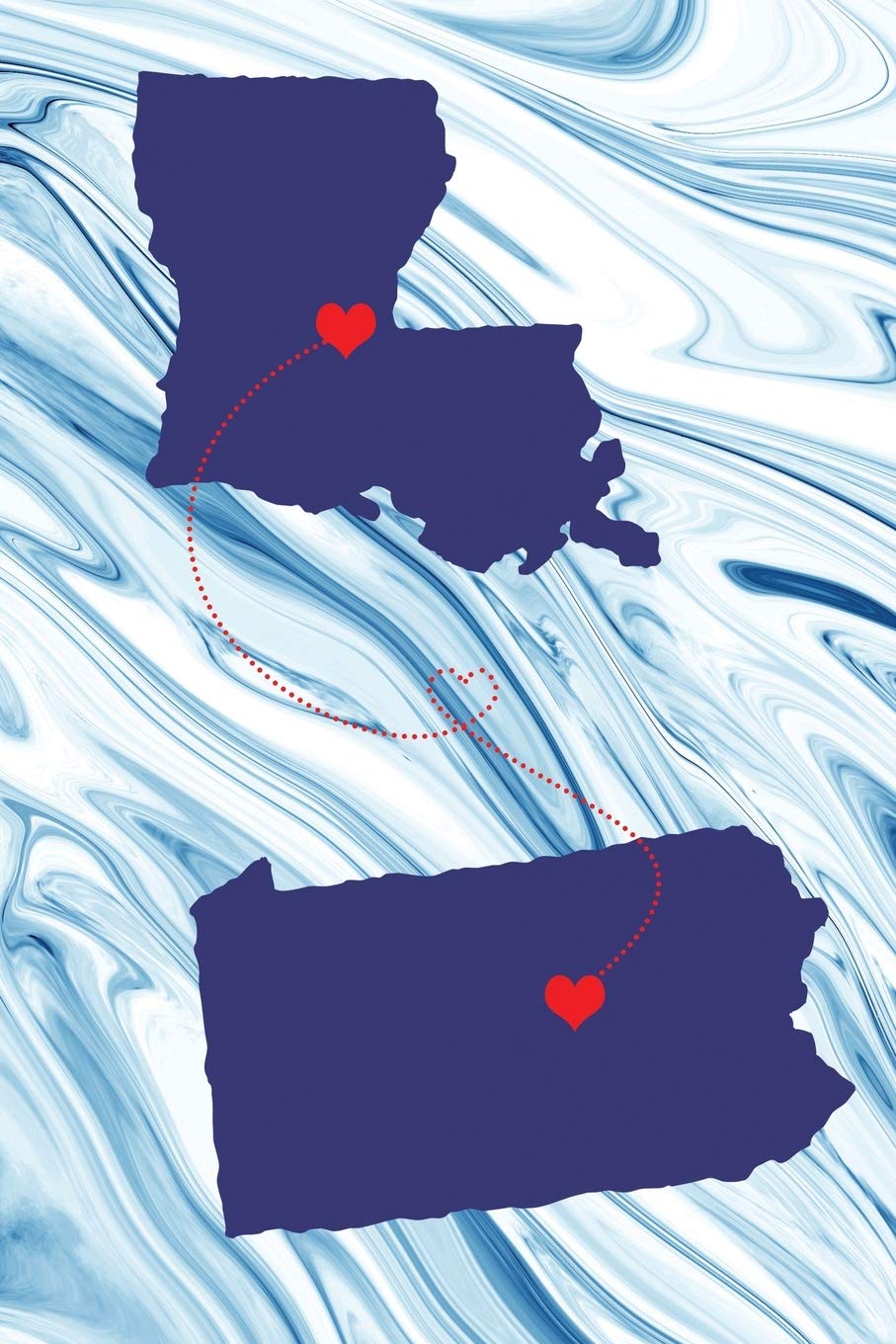 Long Distance Out of State Journal: Louisiana & Pennsylvania (Two Souls One Heart US States Diary Notebook, Band 1213) Books