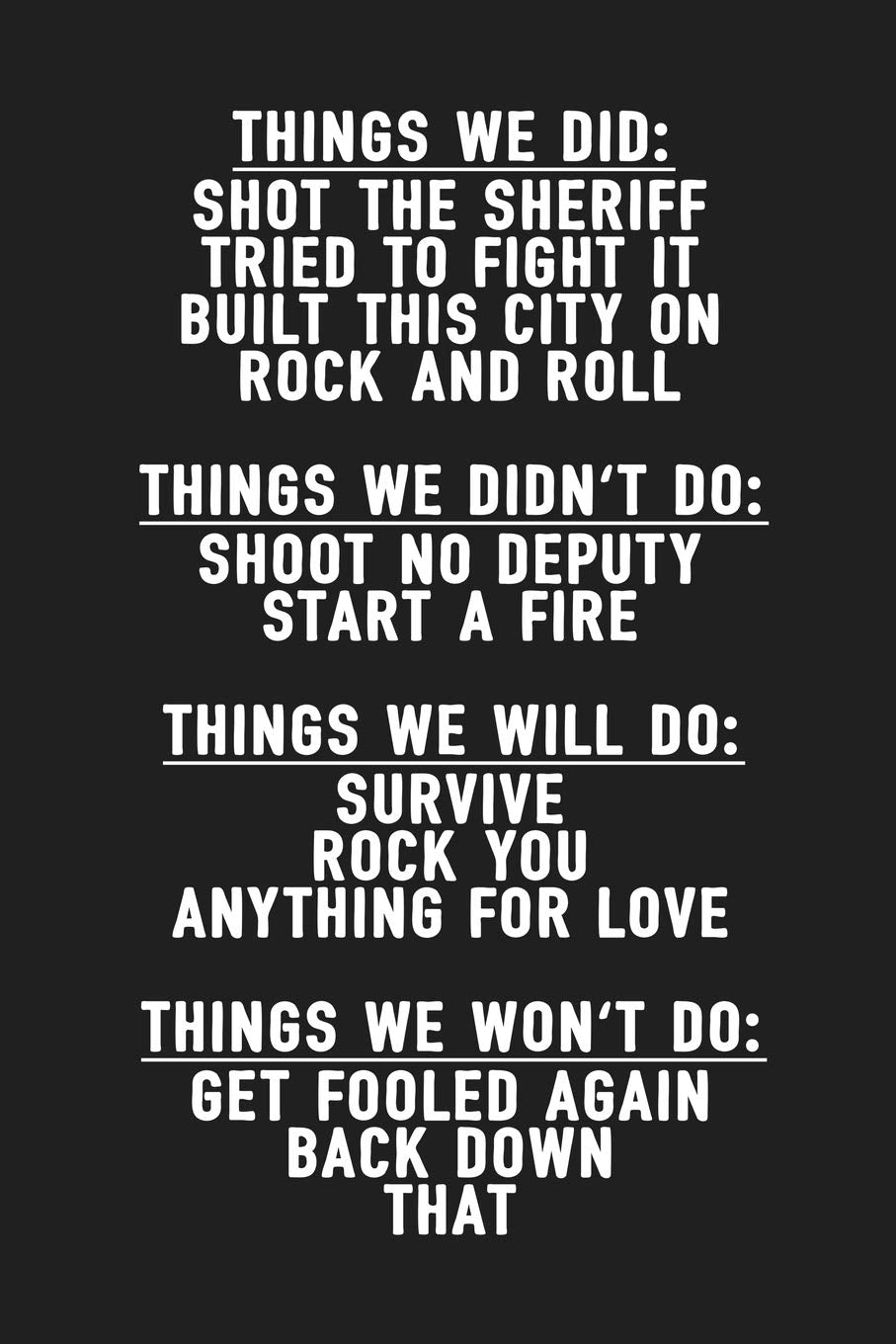 Things We Did: Journal To Write In For Music Lovers / Unique Diary / Funny Notebook - Song lyrics Cover Arts & Music