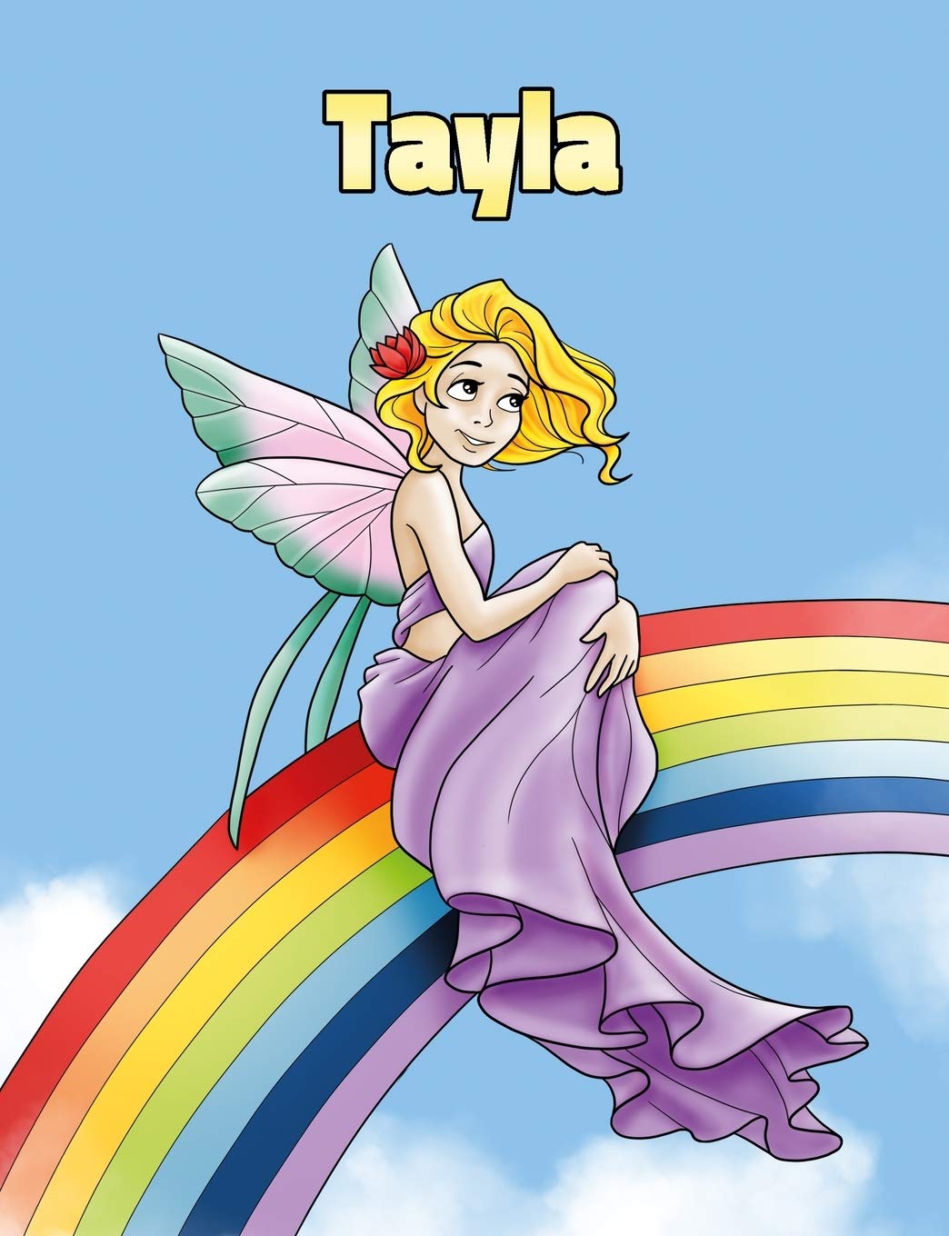 Tayla: Personalized Composition Notebook – Wide Ruled (Lined) Journal. Rainbow Fairy Cartoon Cover. For Grade Students, Elementary, Primary, Middle School, Writing and Journaling Education & Training