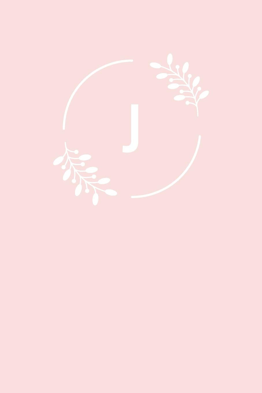 J: 110 Sketchbook Pages (6 x 9) | Light Pink Monogram Sketch Notebook with a Simple Floral Emblem | Personalized Initial Letter Journal | Monogramed Sketchbook Non-fiction