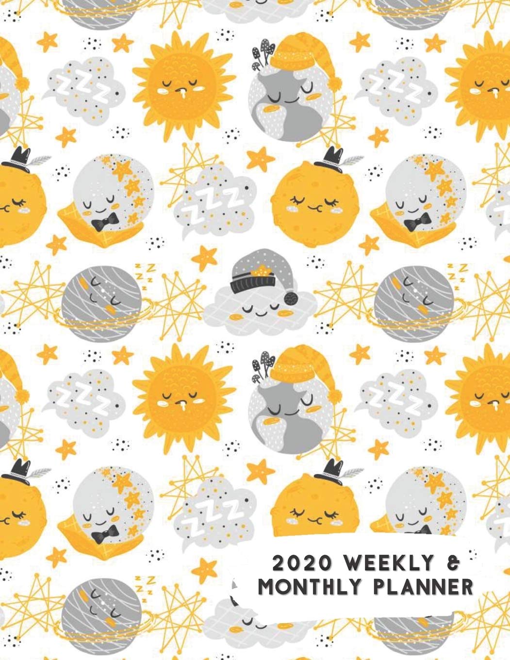 2020 Weekly & Monthly Planner: Sleepy Sun Moon Clouds Calendar & Journal Business, Finance & Career