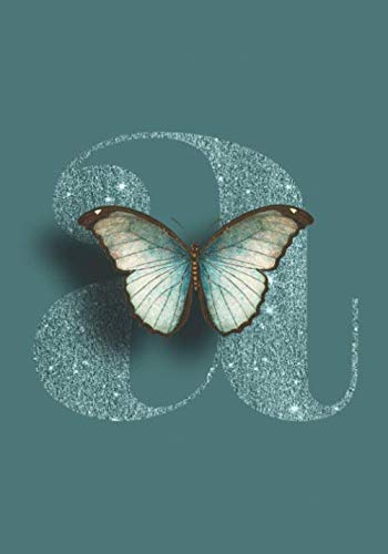 A: Faux Glitter Monogram Butterfly - 120 Pages Lined Journal Reading Aloud & Learning to Read