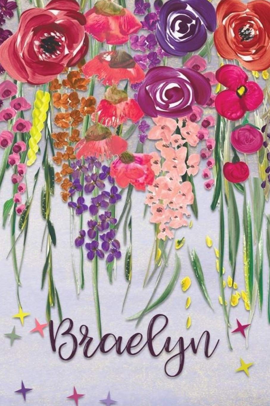 Braelyn: Personalized Lined Journal - Colorful Floral Waterfall (Customized Name Gifts) Business, Finance & Career