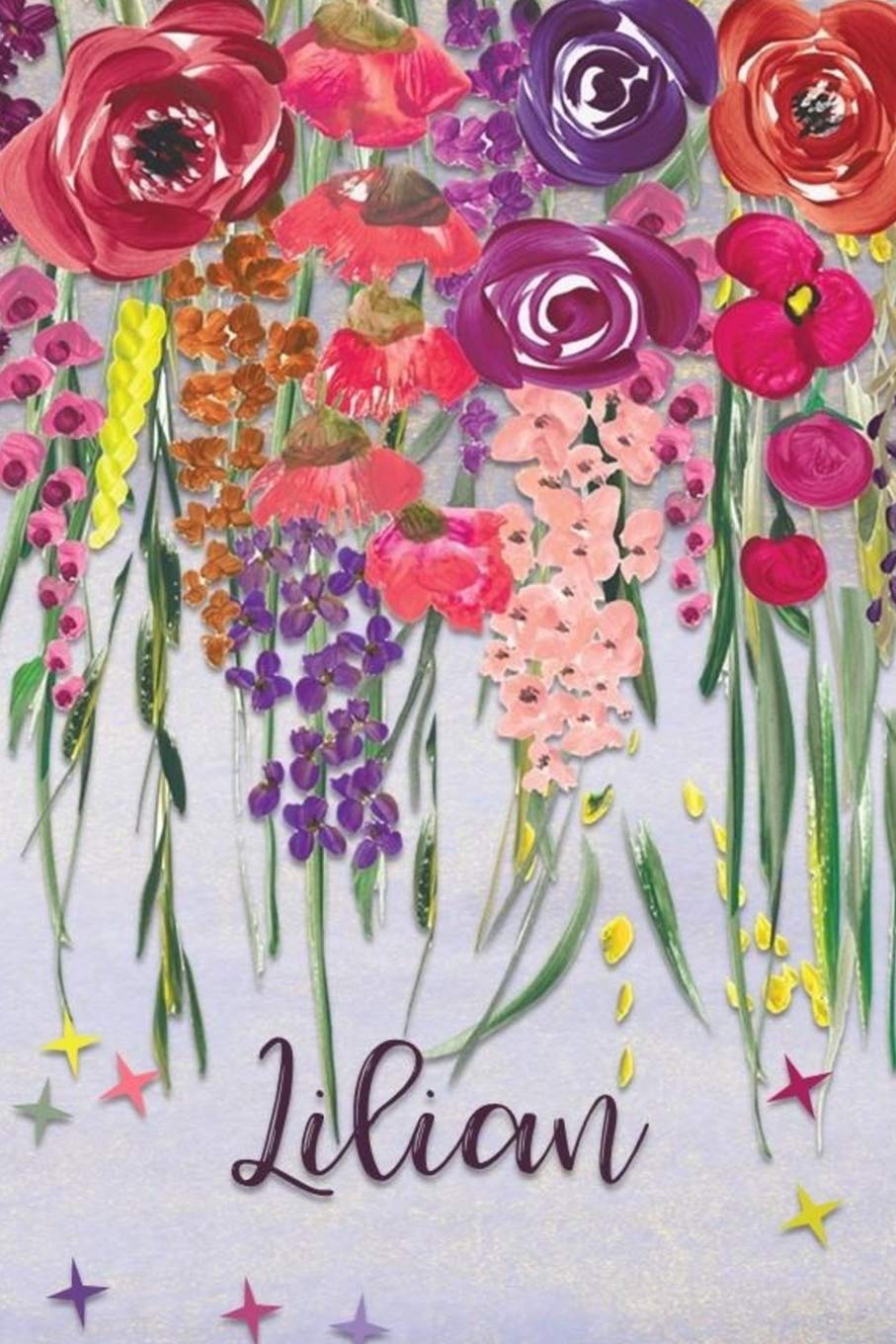 Lilian: Personalized Lined Journal - Colorful Floral Waterfall (Customized Name Gifts) Business, Finance & Career