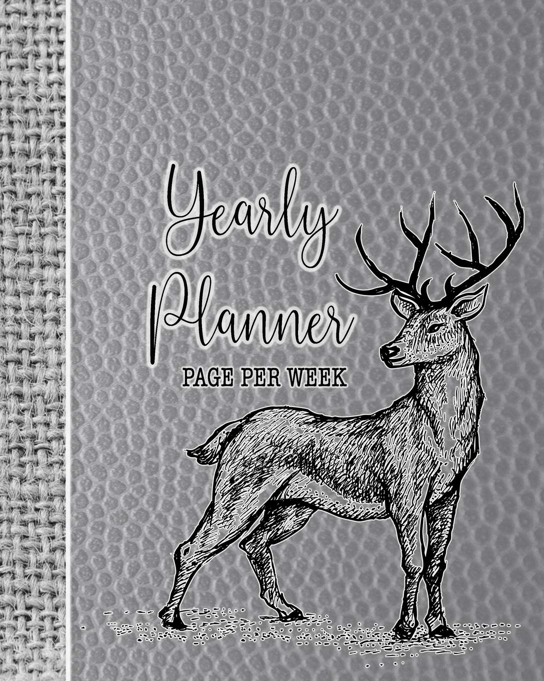 Yearly planner - Page per week: The perfect diary notebook for the nature lover - A diary page and notebook page per week to support your daily ... line art on grey leather effect background Essays & Short Stories