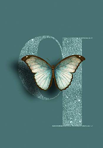 Q: Faux Glitter Monogram Butterfly - 120 Pages 7"X10" Lined Journal Reading Aloud & Learning to Read