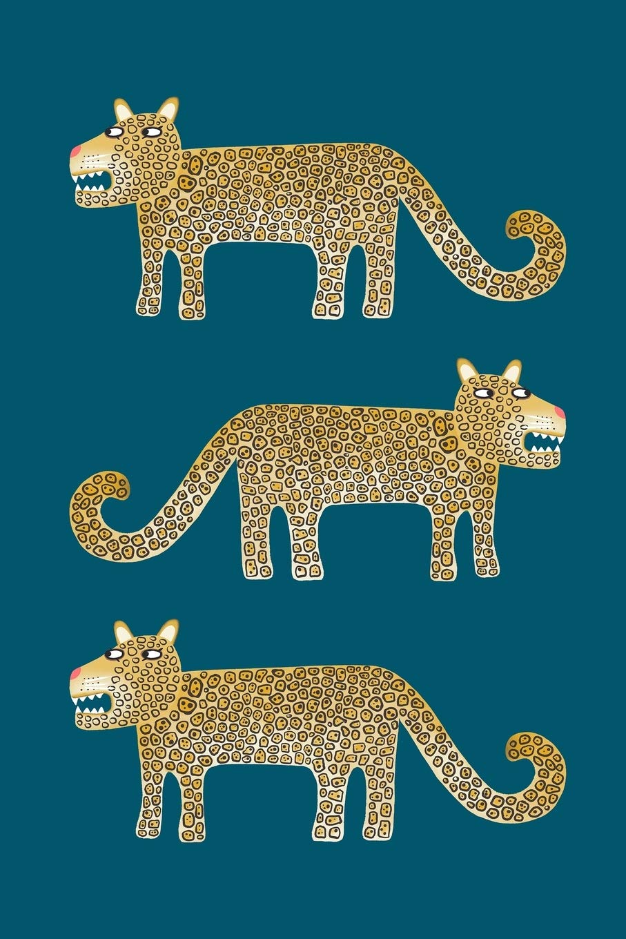 Notes: A Blank Lined Journal with Cute Jaguar or Leopard on Green Cover Art Mathematics