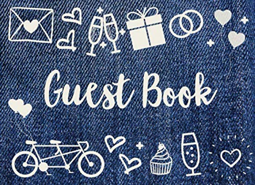 Guest Book: For Engagements, Bridal Showers and Weddings | Rustic denim design | 250 guests and their compliments book