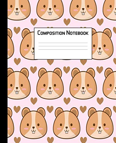 Composition Notebook: Wide Ruled Paper Notebook Journal | Wide Blank Lined Workbook for Teens Kids Students Girls for Home School College for Writing Notes | Cute Baby Hamster Face Pattern Media & Communication