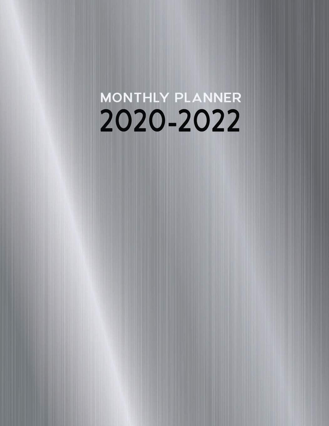 Monthly Planner Simple: 2020 – 2022 Planner for 3 Years of Daily Use | Year at a Glance Calendars – Metallic Texture Business, Finance & Career
