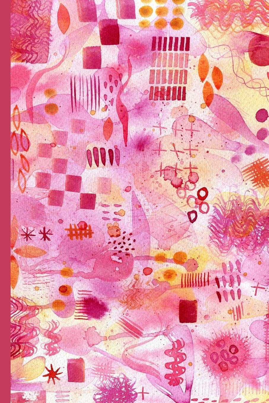 Notes: A Blank Sheet Music Notebook with Pink Watercolor Abstract Painting Cover Art Architecture